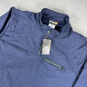 New Workrite FR‎ Quarter Zip Pullover Mens XL Navy Blue Flame Resistant FT72NV2